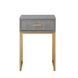 Posh Living Omer Faux Shagreen End Table Gray/Gold