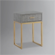 Posh Living Omer Faux Shagreen End Table Gray/Gold
