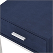 Posh Living Omer Faux Shagreen End Table Navy/Chrome