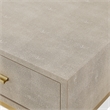 Posh Living Omer Faux Shagreen End Table Cream White/Gold