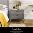 Posh Living Omer Faux Shagreen Side Table Gray/Gold