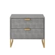 Posh Living Omer Faux Shagreen Side Table Gray/Gold