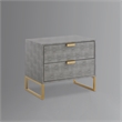 Posh Living Omer Faux Shagreen Side Table Gray/Gold