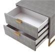 Posh Living Omer Faux Shagreen Side Table Gray/Gold