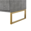 Posh Living Omer Faux Shagreen Side Table Gray/Gold