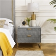 Posh Living Omer Faux Shagreen Side Table Gray/Gold