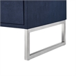 Posh Living Omer Faux Shagreen Side Table Navy/Chrome