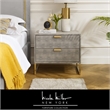 Posh Living Omer Faux Shagreen Side Table Cream White/Gold