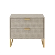 Posh Living Omer Faux Shagreen Side Table Cream White/Gold