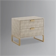 Posh Living Omer Faux Shagreen Side Table Cream White/Gold