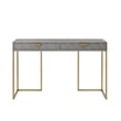 Posh Living Omer Faux Shagreen Console Table Gray/Gold
