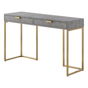 posh living omer faux shagreen console table