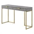 Posh Living Omer Faux Shagreen Console Table Gray/Gold