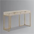 Posh Living Omer Faux Shagreen Console Table Cream White/Gold