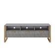 Posh Living Omer Faux Shagreen TV Stand/Cabinet Gray/Gold