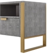 Posh Living Omer Faux Shagreen TV Stand/Cabinet Gray/Gold