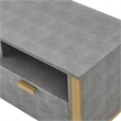 Posh Living Omer Faux Shagreen TV Stand/Cabinet Gray/Gold