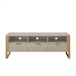 Posh Living Omer Faux Shagreen TV Stand/Cabinet Cream White/Gold