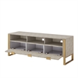 Posh Living Omer Faux Shagreen TV Stand/Cabinet Cream White/Gold