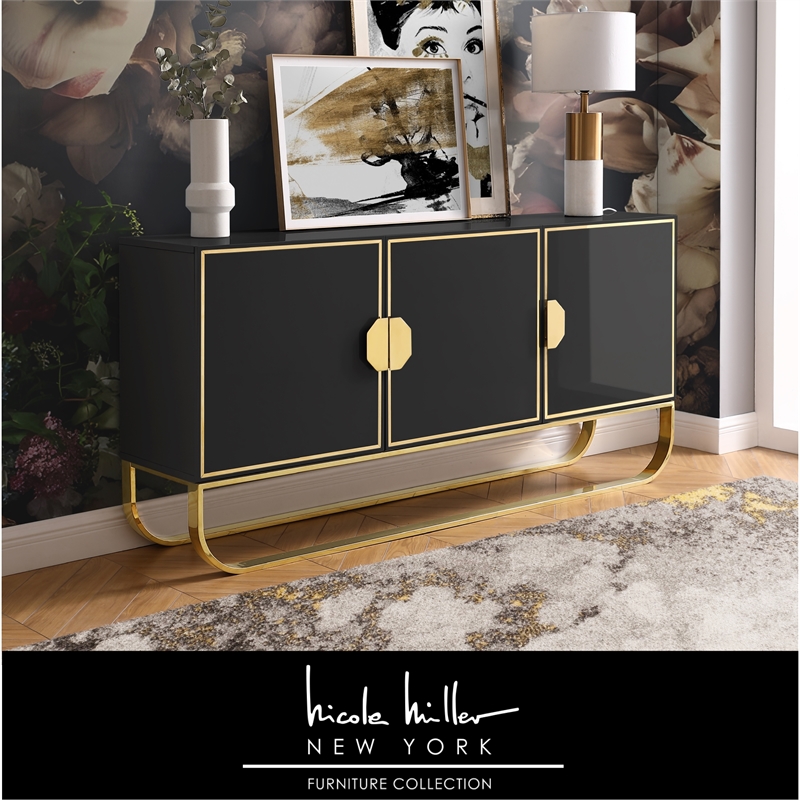 Posh Living Liyana  Sideboard Black/Gold