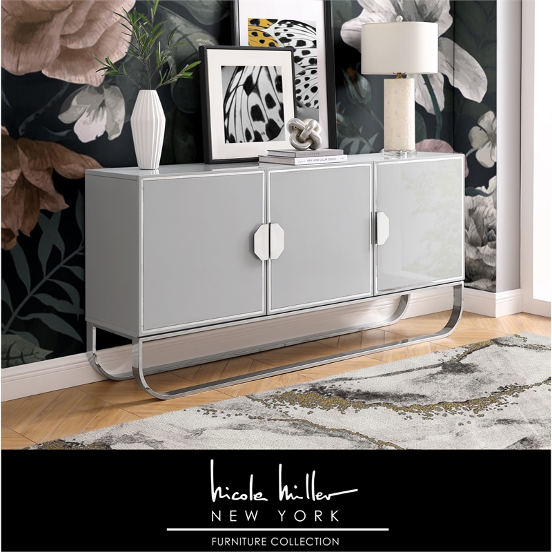 Posh Living Liyana  Sideboard Grey/Chrome