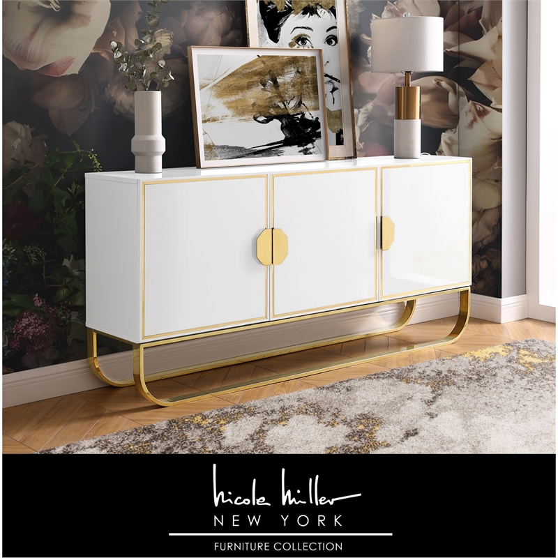 Posh Living Liyana  Sideboard White/Gold