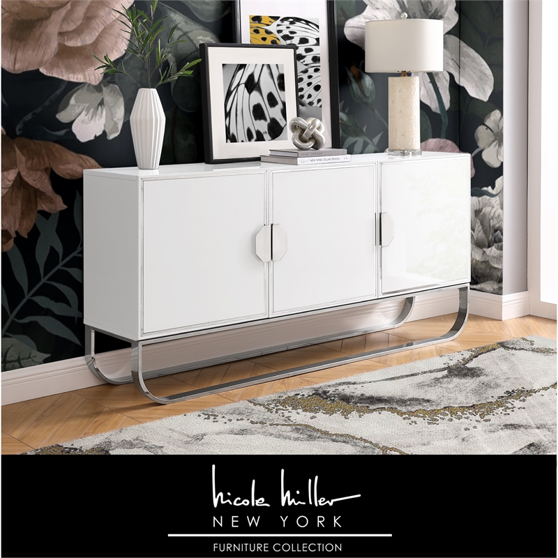 Posh Living Liyana  Sideboard White/Chrome