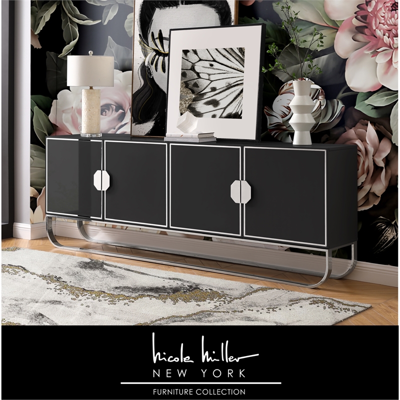 Posh Living Liyana  Sideboard Black/Chrome