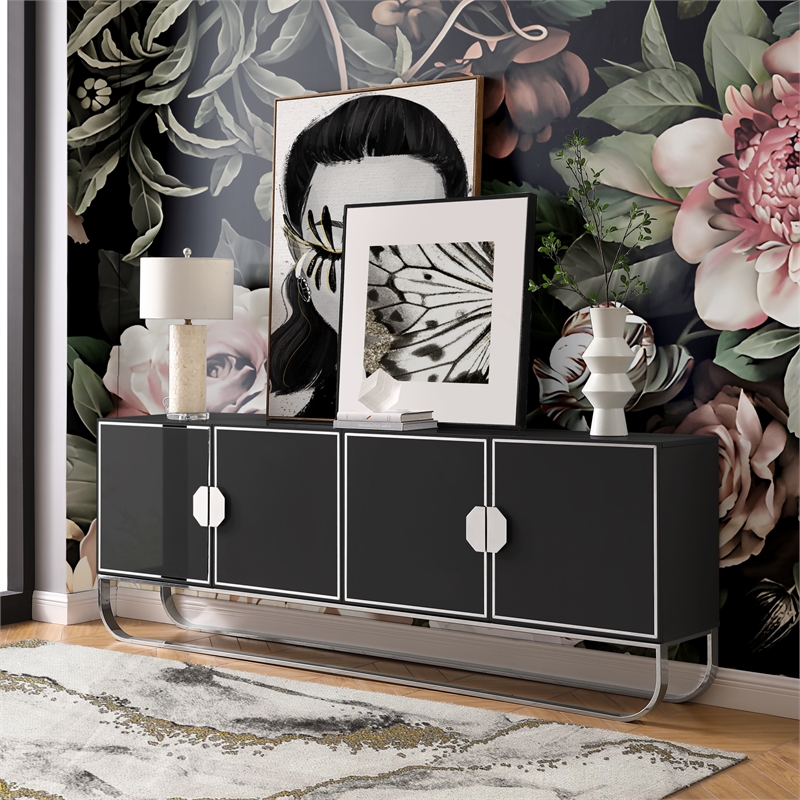 Posh Living Liyana  Sideboard Black/Chrome