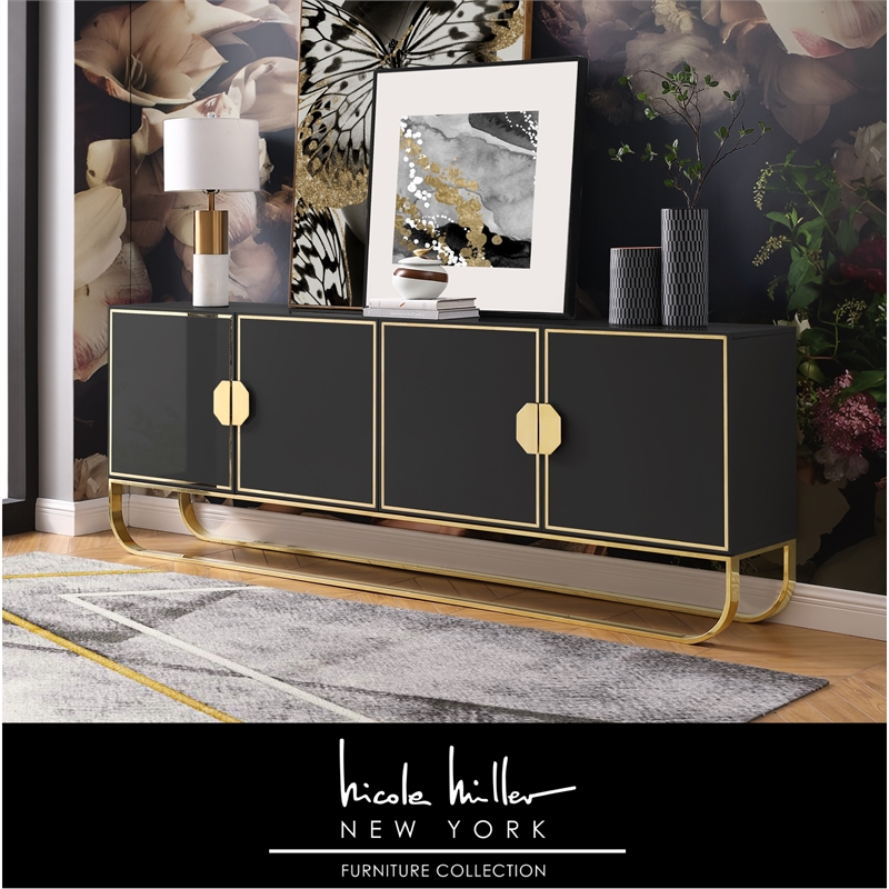 Posh Living Liyana  Sideboard Black/Gold