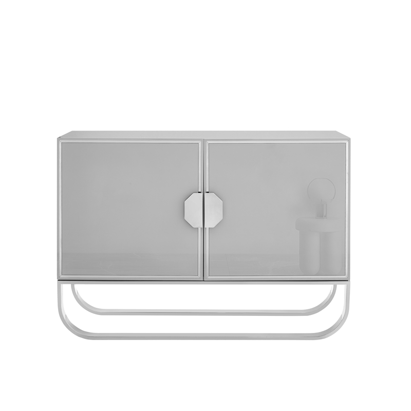 Posh Living Liyana  Sideboard Gray/Chrome