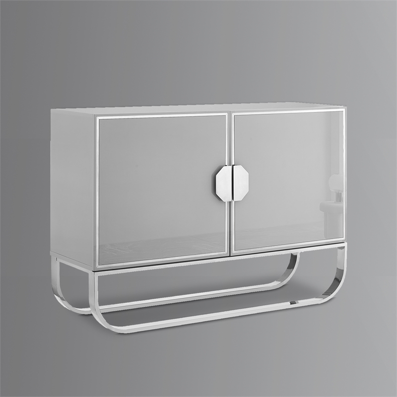Posh Living Liyana  Sideboard Gray/Chrome