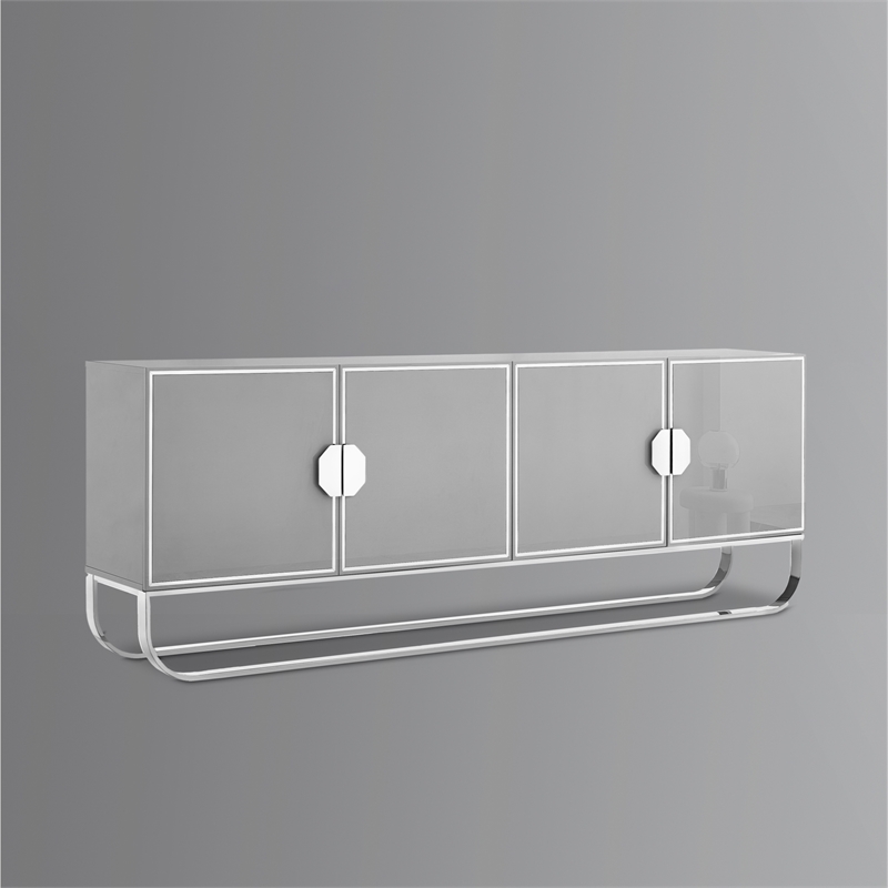 Posh Living Liyana  Sideboard Gray/Chrome
