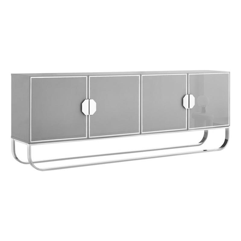 Posh Living Liyana  Sideboard Gray/Chrome