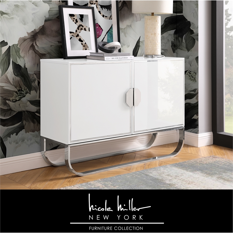 Posh Living Liyana  Sideboard White/Chrome