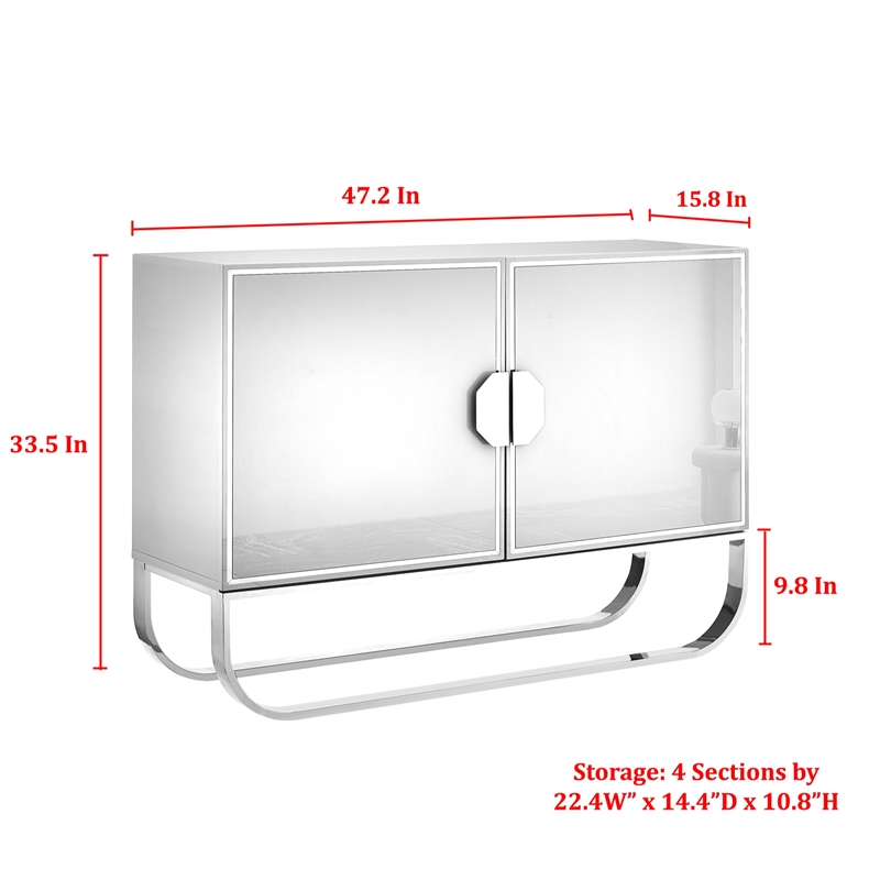 Posh Living Liyana  Sideboard White/Chrome