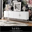 Posh Living Liyana Wood Stainless Steel Sideboard White/Chrome