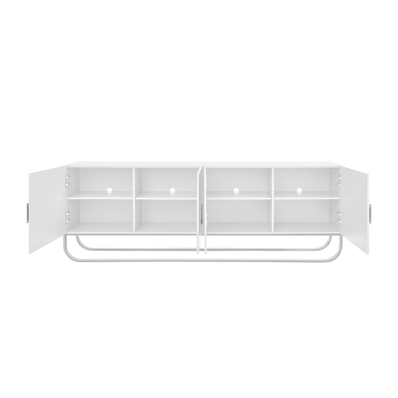 Posh Living Liyana Wood Stainless Steel Sideboard White/Chrome