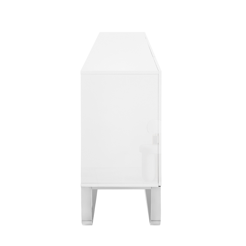 Posh Living Liyana Wood Stainless Steel Sideboard White/Chrome