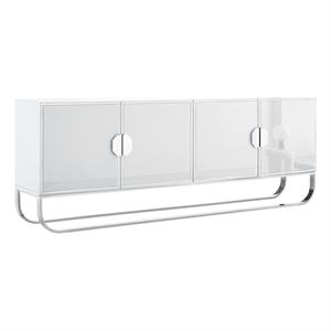 Posh Living Liyana Wood Stainless Steel Sideboard White/Chrome