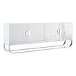 Posh Living Liyana Wood Stainless Steel Sideboard White/Chrome