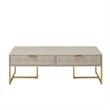 Posh Living Omer Faux Shagreen Coffee Table Cream White/Gold