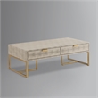 Posh Living Omer Faux Shagreen Coffee Table Cream White/Gold