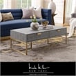 Posh Living Omer Faux Shagreen Coffee Table Gray/Gold