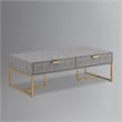 Posh Living Omer Faux Shagreen Coffee Table Gray/Gold