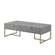 Posh Living Omer Faux Shagreen Coffee Table Gray/Gold
