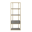 Posh Living Omer Faux Shagreen Bookshelf Gray/Gold