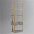 Posh Living Omer Faux Shagreen Bookshelf Gray/Gold