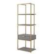 Posh Living Omer Faux Shagreen Bookshelf Gray/Gold