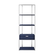 Posh Living Omer Faux Shagreen Bookshelf Navy/Chrome